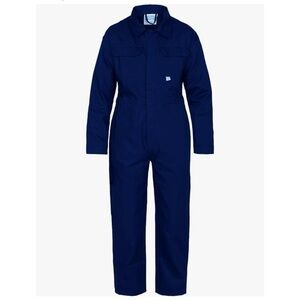 Fort Kids Workwear Navy  Tearaway Coveralls Jumpsuit Size 7/8 Pocket Long Sleeve